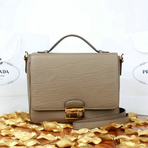 2014 Prada grainy leather mini bag BT0966 khaki